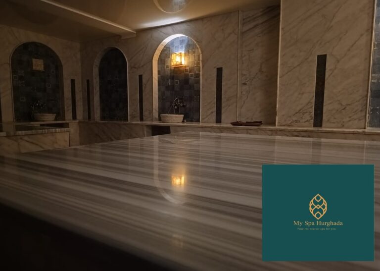 Heated marble slab inside the authentic Turkish bath at My Spa Hurghada.