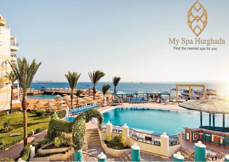 Spa from SUNRISE Holidays Resort relaxation area with pool view in Hurghada